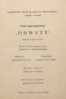 Leon Kruczkowski "Odwety" : Sztuka w 3 aktach