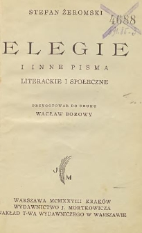 Elegie i inne pisma literackie i społeczne