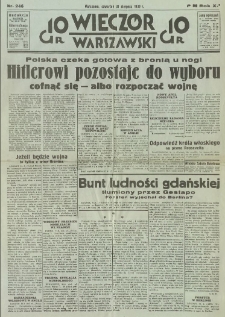 Wieczór Warszawski, 1939, R. 11, nr 246