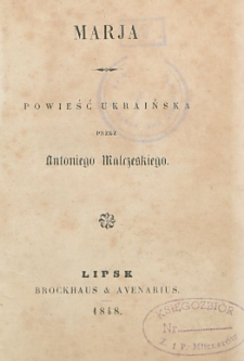 Marja : powieść ukraińska