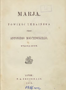 Marja : powieść ukraińska