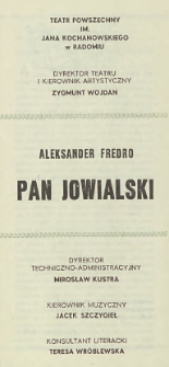 Aleksander Fredro „Pan Jowialski” / Teatr Powszechny im. Jana Kochanowskiego w Radomiu