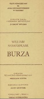 William Shakespeare „Burza” / Teatr Powszechny im. Jana Kochanowskiego w Radomiu