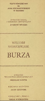 William Shakespeare &bdquo;Burza&rdquo; / Teatr Powszechny im. Jana Kochanowskiego w Radomiu