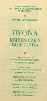 Witold Gombrowicz „Iwona Księżniczka Burgunda” / Teatr Powszechny im. Jana Kochanowskiego w Radomiu