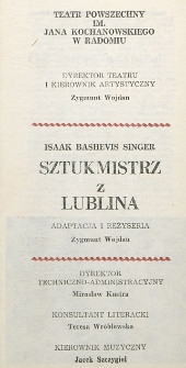 Isaak Bashevis Singer „Sztukmistrz z Lublina” / Teatr Powszechny im. Jana Kochanowskiego w Radomiu