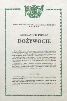 Aleksander Fredro „Dożywocie” / Teatr Powszechny im. Jana Kochanowskiego w Radomiu