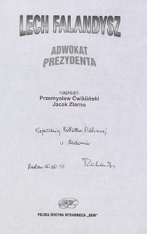 Lech Falandysz - autograf