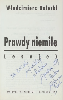 Włodzimierz Bolecki - autograf