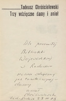 Tadeusz Chróścielewski - autograf
