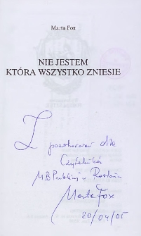 Marta Fox - autograf