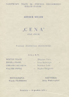 Arthur Miller &bdquo;Cena&rdquo; / Państwowy Teatr im. Stefana Żeromskiego Kielce - Radom