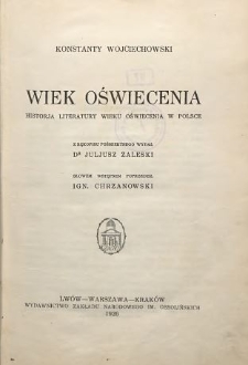 Wiek oświecenia : historja literatury wieku oświecenia w Polsce