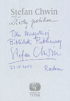Stefan Chwim - autograf