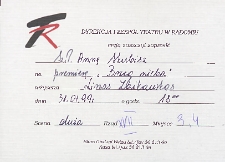 [Zaproszenie na premierę „Brzeg nieba”] / Teatr Powszechny im. Jana Kochanowskiego w Radomiu