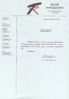 [Spotkanie Komitetu Organizacyjnego] / Teatr Powszechny im. Jana Kochanowskiego w Radomiu