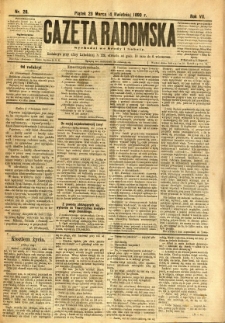 Gazeta Radomska, 1890, R. 7, nr 28