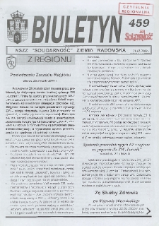 Biuletyn NSZZ "Solidarność" Ziemia Radomska, 2000, nr 459