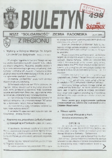 Biuletyn NSZZ "Solidarność" Ziemia Radomska, 2000, nr 498