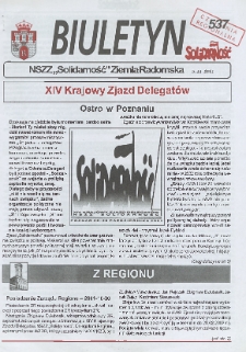 Biuletyn NSZZ "Solidarność" Ziemia Radomska, 2001, nr 537