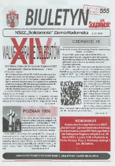 Biuletyn NSZZ "Solidarność" Ziemia Radomska, 2002, nr 555