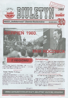Biuletyn NSZZ "Solidarność" Ziemia Radomska, 2003, nr 581