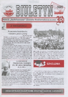 Biuletyn NSZZ "Solidarność" Ziemia Radomska, 2003, nr 585