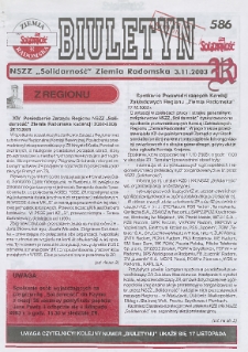 Biuletyn NSZZ "Solidarność" Ziemia Radomska, 2003, nr 586