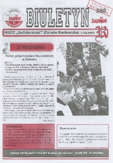 Biuletyn NSZZ "Solidarność" Ziemia Radomska, 2003, nr 588