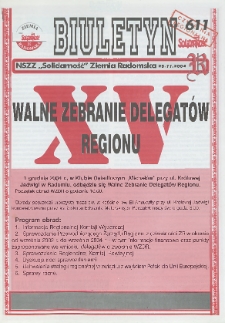 Biuletyn NSZZ "Solidarność" Ziemia Radomska, 2004, nr 611