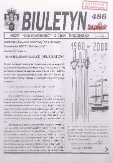 Biuletyn NSZZ "Solidarność" Ziemia Radomska, 2000, nr 486