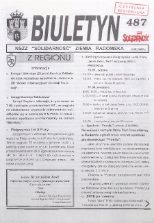 Biuletyn NSZZ "Solidarność" Ziemia Radomska, 2000, nr 487