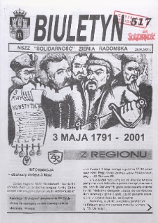 Biuletyn NSZZ "Solidarność" Ziemia Radomska, 2001, nr 517