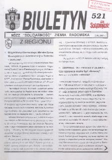 Biuletyn NSZZ "Solidarność" Ziemia Radomska, 2001, nr 521