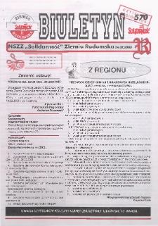 Biuletyn NSZZ "Solidarność" Ziemia Radomska, 2003, nr 570