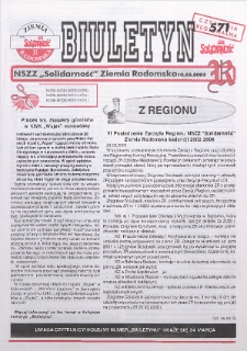 Biuletyn NSZZ "Solidarność" Ziemia Radomska, 2003, nr 571