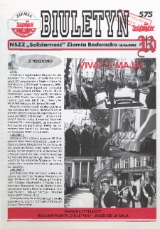 Biuletyn NSZZ "Solidarność" Ziemia Radomska, 2003, nr 575
