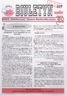 Biuletyn NSZZ "Solidarność" Ziemia Radomska, 2003, nr 577