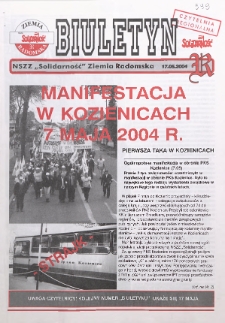 Biuletyn NSZZ "Solidarność" Ziemia Radomska, 2004, nr 599