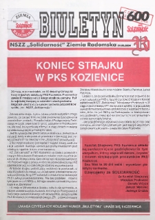 Biuletyn NSZZ "Solidarność" Ziemia Radomska, 2004, nr 600