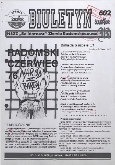Biuletyn NSZZ "Solidarność" Ziemia Radomska, 2004, nr 602