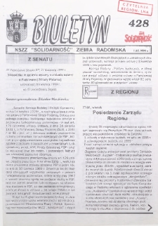 Biuletyn NSZZ "Solidarność" Ziemia Radomska, 1999, nr 428