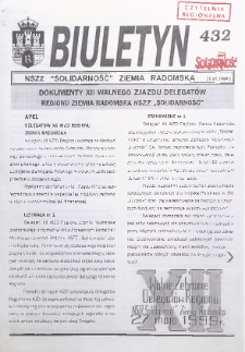 Biuletyn NSZZ "Solidarność" Ziemia Radomska, 1999, nr 432