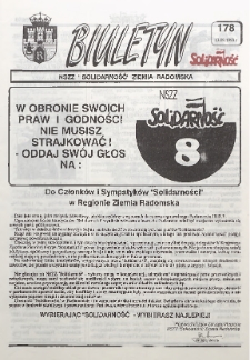 Biuletyn NSZZ "Solidarność" Ziemia Radomska, 1993, nr 178