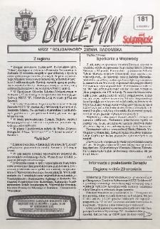 Biuletyn NSZZ "Solidarność" Ziemia Radomska, 1993, nr 181