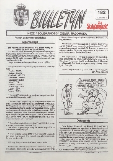 Biuletyn NSZZ "Solidarność" Ziemia Radomska, 1993, nr 182