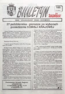 Biuletyn NSZZ "Solidarność" Ziemia Radomska, 1993, nr 185