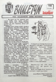 Biuletyn NSZZ "Solidarność" Ziemia Radomska, 1993, nr 192