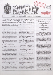 Biuletyn NSZZ "Solidarność" Ziemia Radomska, 1998, nr 380