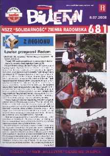 Biuletyn NSZZ "Solidarność" Ziemia Radomska, 2008, nr 681